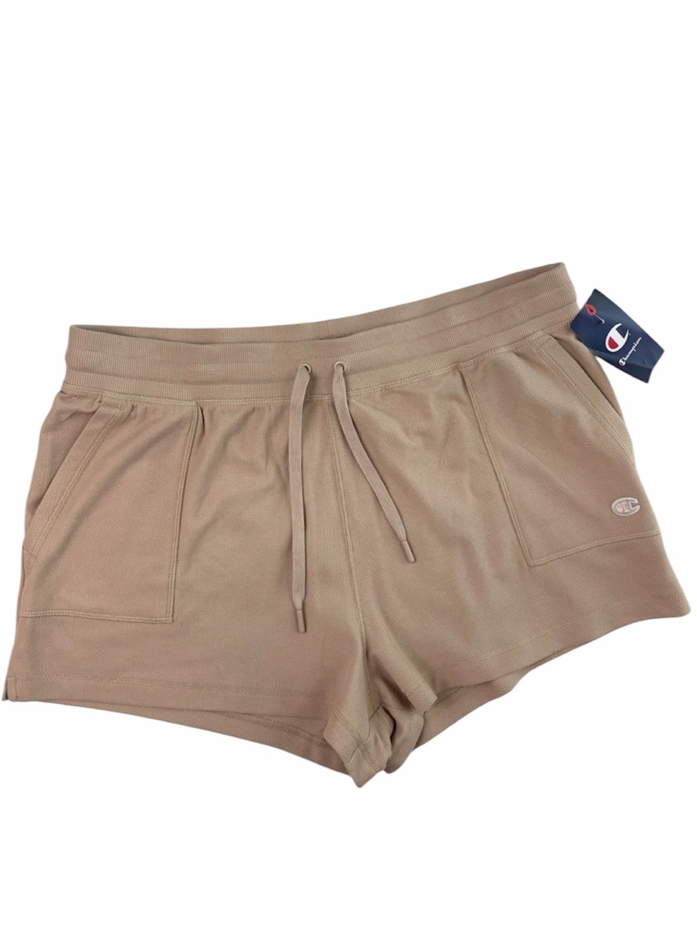 NWT Champion Campus Pique Shorts Soft Champagne Frost Drawstring Pockets (XL)